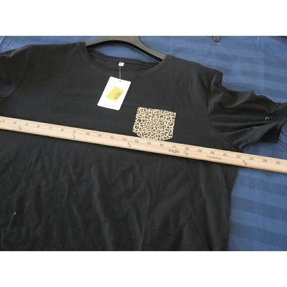 Teedino Black Leopard-Detail Tee 2XL - Picture 6 of 9